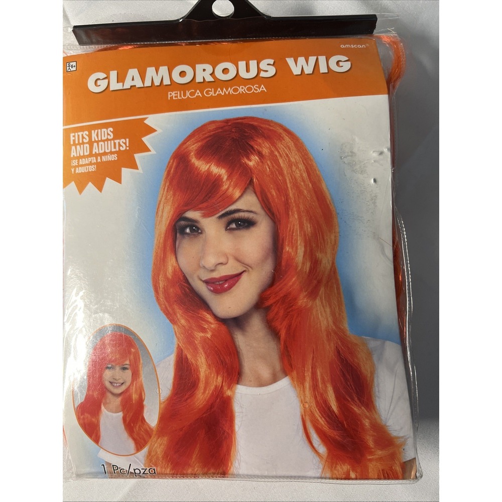 Orange Wig Long Bob Wig Halloween Fits Adult Child Costume  Accessory
